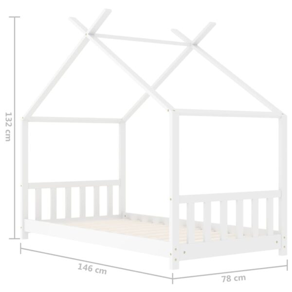 Okvir za dječji krevet od masivne borovine bijeli 70 x 140 cm Kreveti za djecu i bebe Naručite namještaj na deko.hr 28