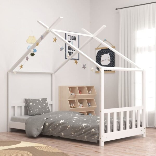 Okvir za dječji krevet od masivne borovine bijeli 80 x 160 cm Kreveti za djecu i bebe Naručite namještaj na deko.hr 20