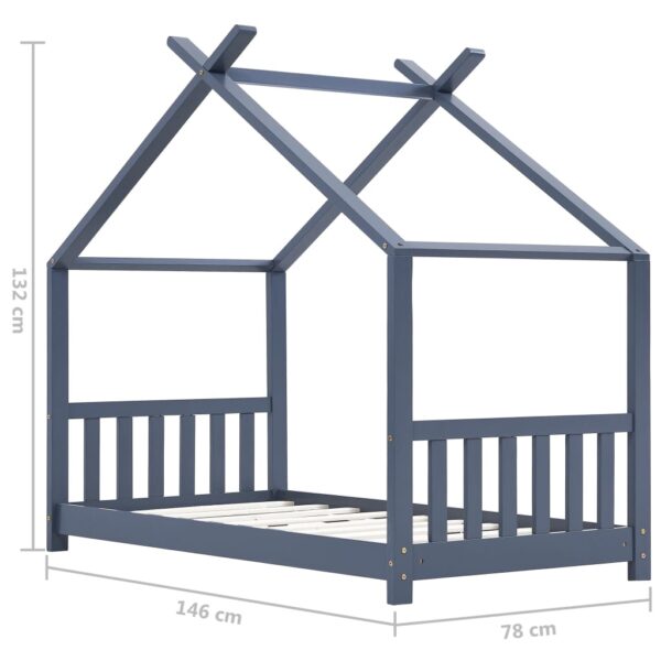 Okvir za dječji krevet od masivne borovine sivi 70 x 140 cm Kreveti za djecu i bebe Naručite namještaj na deko.hr 28