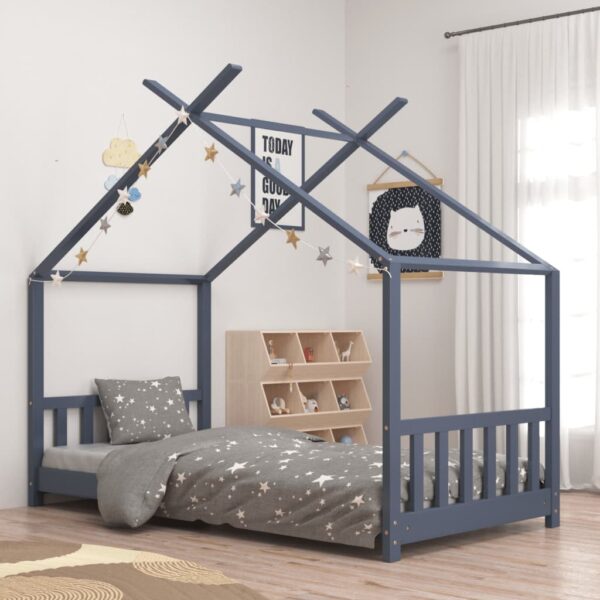 Okvir za dječji krevet od masivne borovine sivi 70 x 140 cm Kreveti za djecu i bebe Naručite namještaj na deko.hr 20