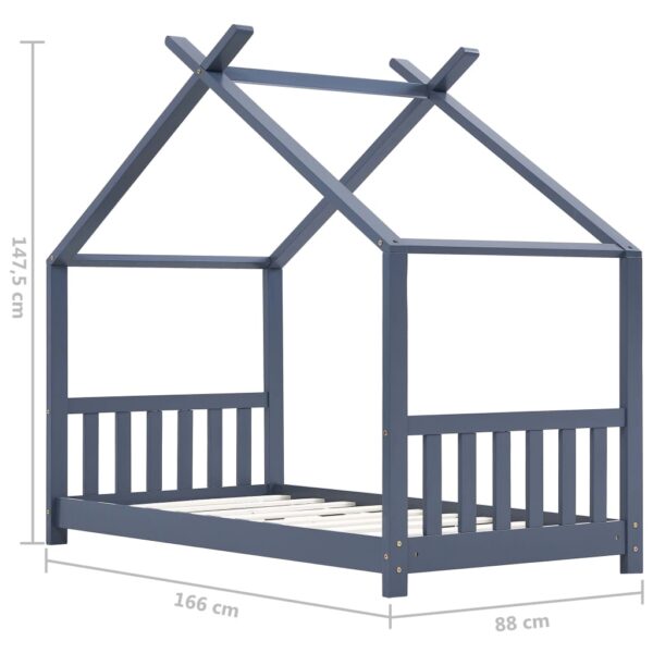 Okvir za dječji krevet od masivne borovine sivi 80 x 160 cm Kreveti za djecu i bebe Naručite namještaj na deko.hr 9