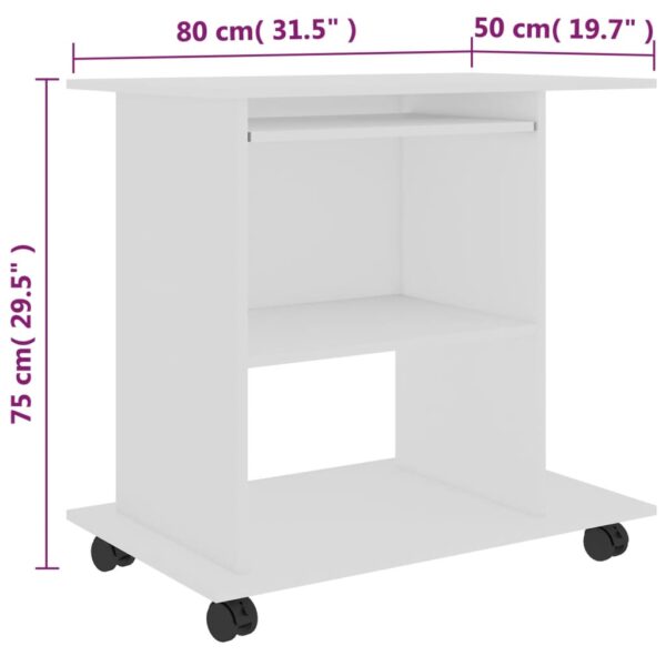 Stol za računalo bijeli 80 x 50 x 75 cm od konstruiranog drva Namještaj Naručite namještaj na deko.hr 25