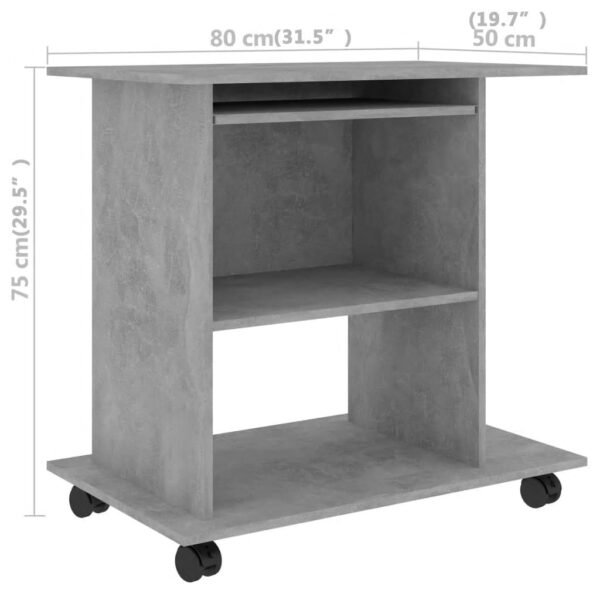 Stol za računalo siva boja betona 80x50x75 cm konstruirano drvo Namještaj Naručite namještaj na deko.hr 25