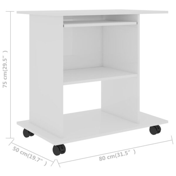 Stol za računalo sjajni bijeli 80x50x75 cm konstruirano drvo Namještaj Naručite namještaj na deko.hr 25