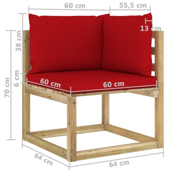 Kutna vrtna sofa s jastucima od zeleno impregnirane borovine Namještaj Naručite namještaj na deko.hr 7