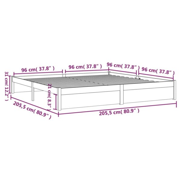 Okvir za krevet od masivnog drva bijeli 200 x 200 cm Kreveti i dodaci za krevete Naručite namještaj na deko.hr 10