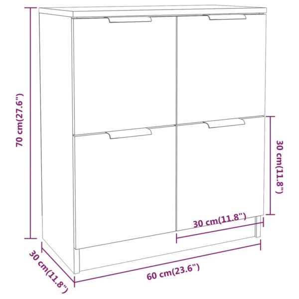 Komoda 2 kom siva boja betona 60x30x70 cm od konstruiranog drva Bifei i komode Naručite namještaj na deko.hr 7