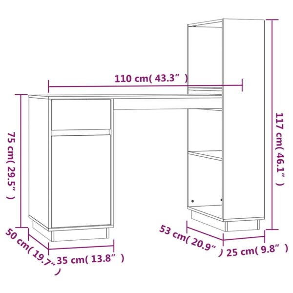 Radni stol smeđa boja meda 110x53x117 cm od masivne borovine Namještaj Naručite namještaj na deko.hr 30