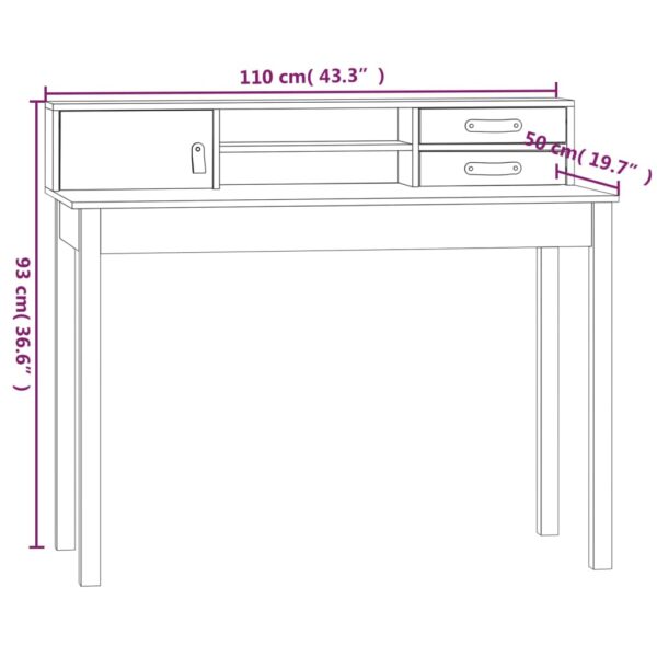 Radni stol 110 x 50 x 93 cm od masivne borovine Namještaj Naručite namještaj na deko.hr 28