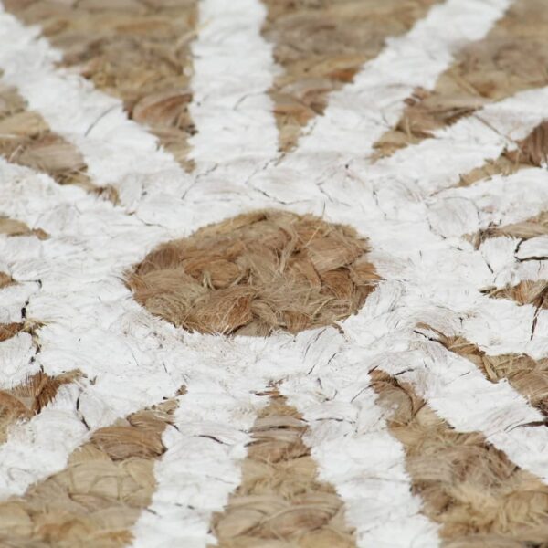 Ručno rađeni tepih od jute s bijelim uzorkom 90 cm Dom i vrt Naručite namještaj na deko.hr 24