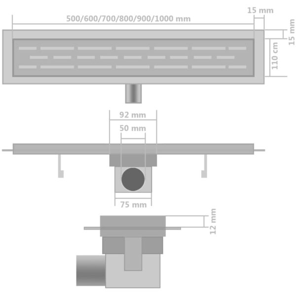 Linearni odvod za tuš 2 kom 530 x 140 mm od nehrđajućeg čelika Dijelovi i željezarija za vodoinstalaterstvo Naručite namještaj na deko.hr 27