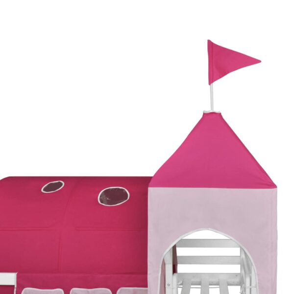 Drveni krevet na kat “Princeza” s ljestvama i toboganom, ružičasti Kreveti za djecu i bebe Naručite namještaj na deko.hr 28