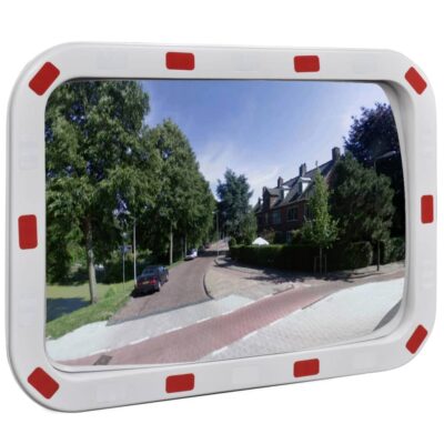 Konveksno pravokutno prometno ogledalo 40 x 60 cm s reflektorima Biznis i industrija Naručite namještaj na deko.hr
