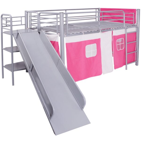 Dječji Krevet na Kat s Toboganom i Ljestvama Ružičasti 200×100 cm Kreveti za djecu i bebe Naručite namještaj na deko.hr 24