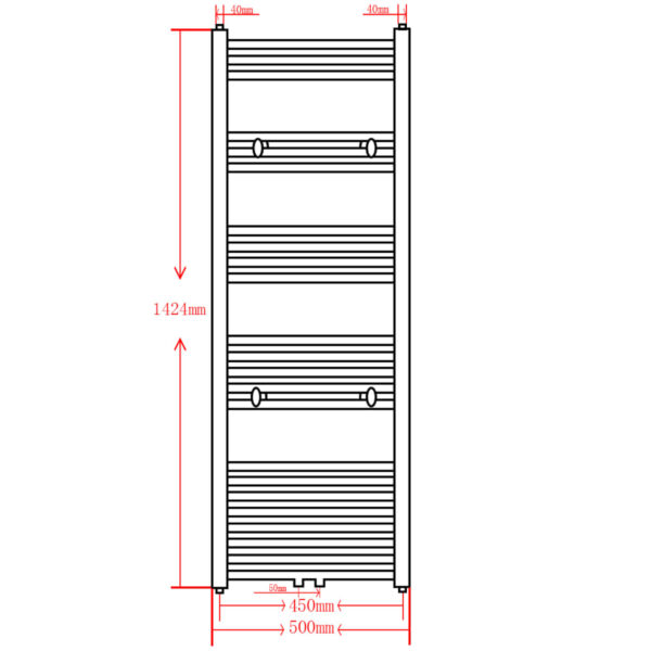 Kupaonski radijator za centralno grijanje sivi ravni 500 x 1424 mm Grijanjski Radijatori Naručite namještaj na deko.hr 28