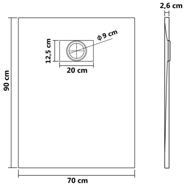 Kada za tuš SMC bijela 90 x 70 cm Dijelovi i željezarija za vodoinstalaterstvo Naručite namještaj na deko.hr 25