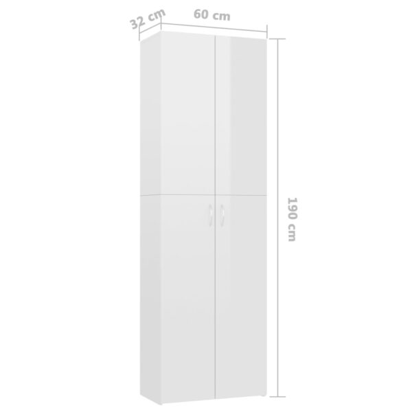 Uredski ormarić sjajni bijeli 60x32x190 cm konstruirano drvo Namještaj Naručite namještaj na deko.hr 27