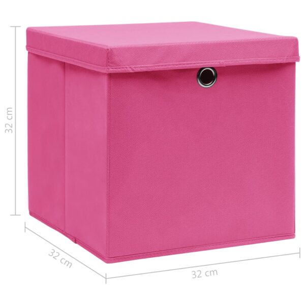 Kutije za pohranu s poklopcima 10 kom roze 32x32x32 cm tkanina Dom i vrt Naručite namještaj na deko.hr 25
