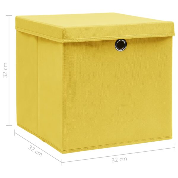 Kutije za pohranu s poklopcima 10 kom žute 32x32x32 cm tkanina Dom i vrt Naručite namještaj na deko.hr 25