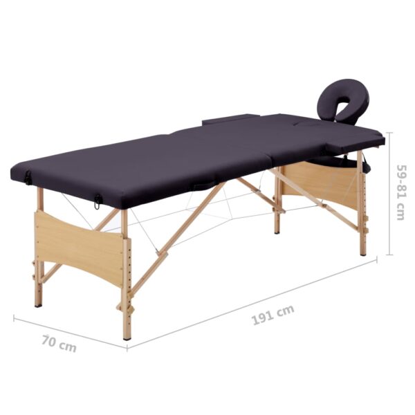 Sklopivi stol za masažu s 2 zone drveni ljubičasti Masaža i opuštanje Naručite namještaj na deko.hr 28