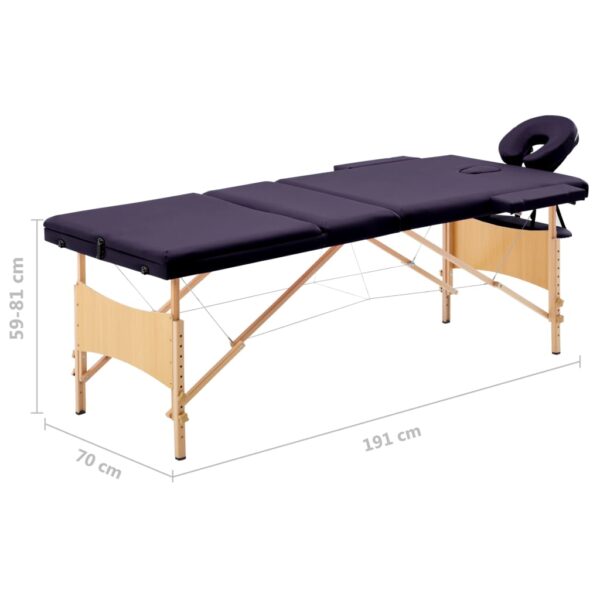 Sklopivi masažni stol s 3 zone drveni ljubičasti Masaža i opuštanje Naručite namještaj na deko.hr 28