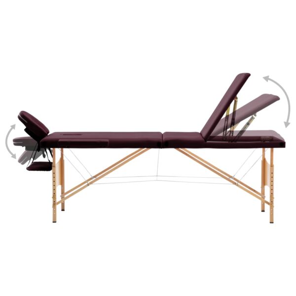 Sklopivi stol za masažu s 3 zone drveni ljubičasta boja vina Masaža i opuštanje Naručite namještaj na deko.hr 22