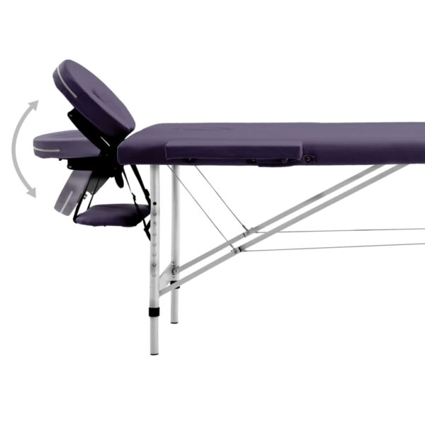 Sklopivi stol za masažu s 2 zone aluminijski ljubičasti Masaža i opuštanje Naručite namještaj na deko.hr 24