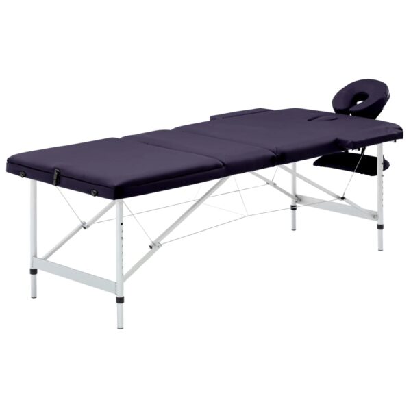 Sklopivi stol za masažu s 3 zone aluminijski ljubičasti Masaža i opuštanje Naručite namještaj na deko.hr 20
