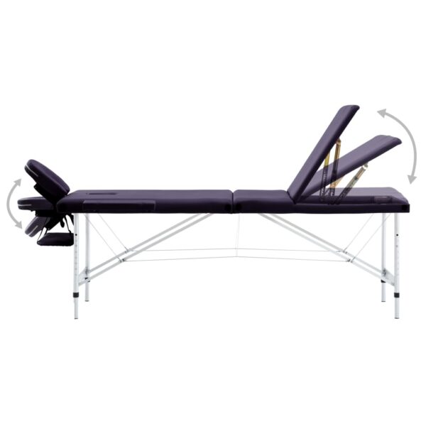 Sklopivi stol za masažu s 3 zone aluminijski ljubičasti Masaža i opuštanje Naručite namještaj na deko.hr 22