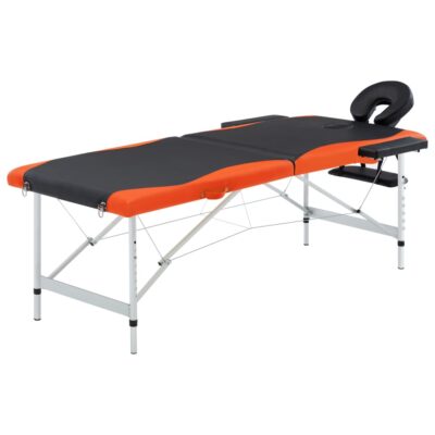 Sklopivi masažni stol s 2 zone aluminijski crno-narančasti Masaža i opuštanje Naručite namještaj na deko.hr