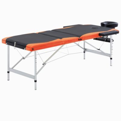 Sklopivi masažni stol s 3 zone aluminijski crno-narančasti Masaža i opuštanje Naručite namještaj na deko.hr