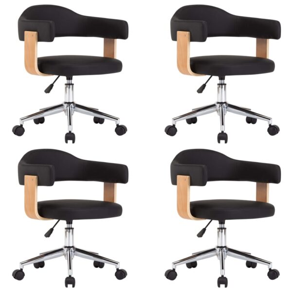 Okretne blagovaonske stolice 4 kom crne od umjetne kože Kuhinjske i blagovaonske stolice Naručite namještaj na deko.hr 21
