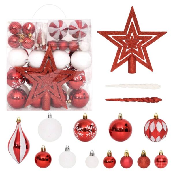 Set božićnih kuglica od 64 komada crvene i bijele Blagdanski ukrasi Naručite namještaj na deko.hr 20