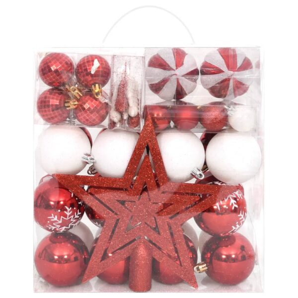 Set božićnih kuglica od 64 komada crvene i bijele Blagdanski ukrasi Naručite namještaj na deko.hr 21