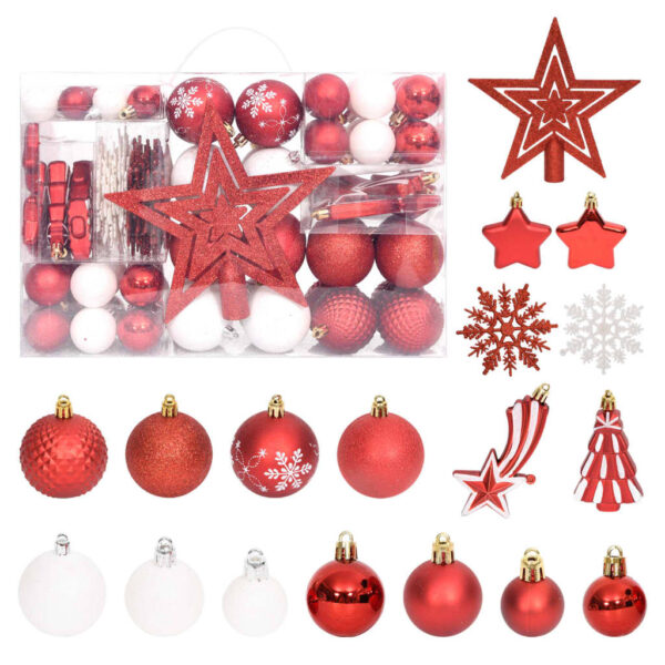 Set božićnih kuglica od 108 komada crvene i bijele Blagdanski ukrasi Naručite namještaj na deko.hr 20