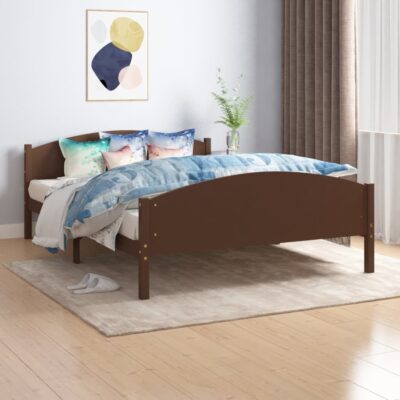 Okvir za krevet od masivne borovine tamnosmeđi 140 x 200 cm Kreveti i dodaci za krevete Naručite namještaj na deko.hr