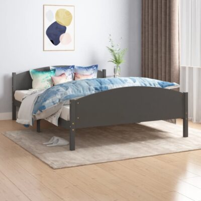 Okvir za krevet od masivne borovine tamnosivi 140 x 200 cm Kreveti i dodaci za krevete Naručite namještaj na deko.hr
