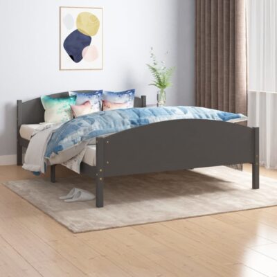 Okvir za krevet od masivne borovine tamnosivi 160 x 200 cm Kreveti i dodaci za krevete Naručite namještaj na deko.hr