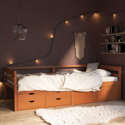 Okvir za krevet i ladice/ormarić tamnosmeđi 90×200 cm borovina Kreveti i dodaci za krevete Naručite namještaj na deko.hr