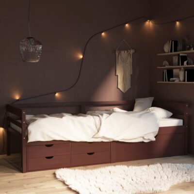 Okvir za krevet i ladice/ormarić tamnosivi 90 x 200 cm borovina Kreveti i dodaci za krevete Naručite namještaj na deko.hr