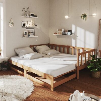 Dnevni ležaj na izvlačenje 2x(90×200) cm boja meda od borovine Kreveti i dodaci za krevete Naručite namještaj na deko.hr