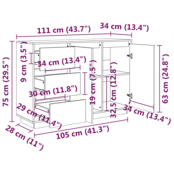 Komoda bijela 111 x 34 x 75 cm od masivne borovine Bifei i komode Naručite namještaj na deko.hr 28