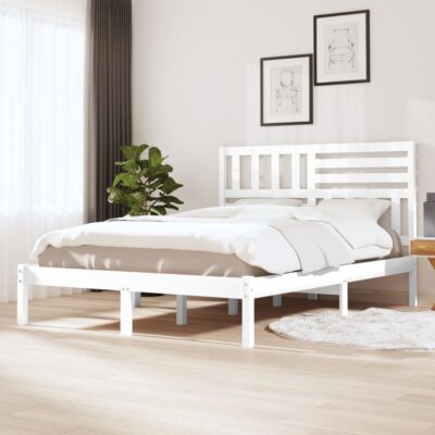 Okvir za krevet od masivne borovine bijeli 120 x 200 cm Kreveti i dodaci za krevete Naručite namještaj na deko.hr