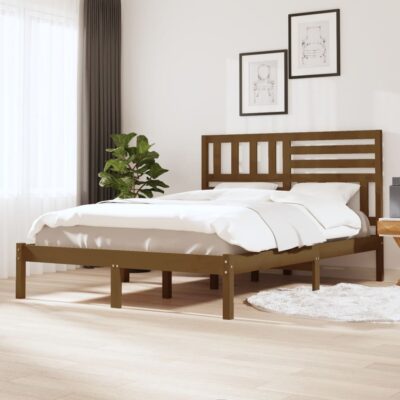 Okvir za krevet od masivne borovine smeđa boja meda 140×200 cm Kreveti i dodaci za krevete Naručite namještaj na deko.hr