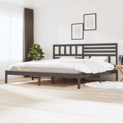 Okvir za krevet od borovine sivi 180×200 cm veliki bračni Kreveti i dodaci za krevete Naručite namještaj na deko.hr
