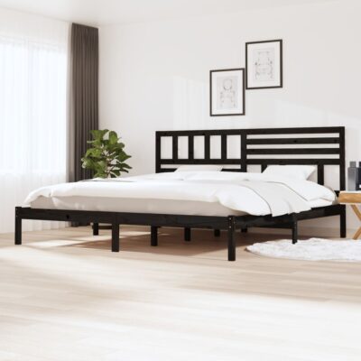 Okvir za krevet od borovine crni 180 x 200 cm veliki bračni Kreveti i dodaci za krevete Naručite namještaj na deko.hr