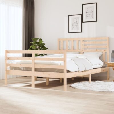 Okvir za krevet od masivnog drva 120 x 190 cm mali bračni Kreveti i dodaci za krevete Naručite namještaj na deko.hr