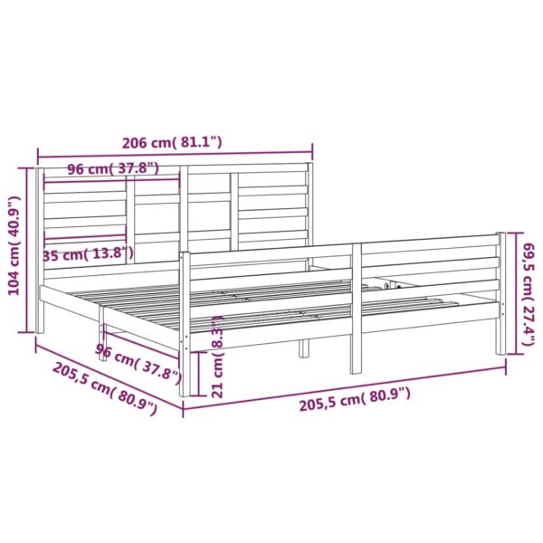 Okvir kreveta bez madraca 200 x 200 cm od masivnog drva Kreveti i dodaci za krevete Naručite namještaj na deko.hr 6