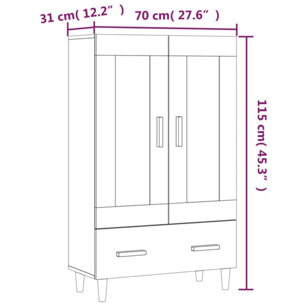 Visoka komoda boja hrasta sonome 70x31x115 cm konstruirano drvo Bifei i komode Naručite namještaj na deko.hr 10