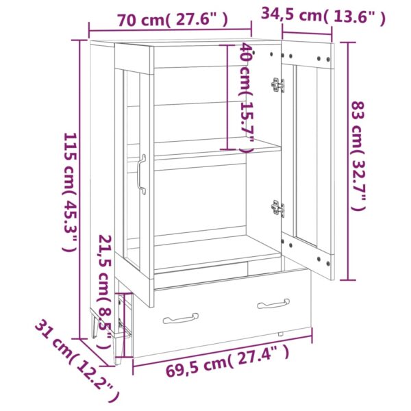 Visoka komoda boja hrasta sonome 70x31x115 cm konstruirano drvo Bifei i komode Naručite namještaj na deko.hr 8